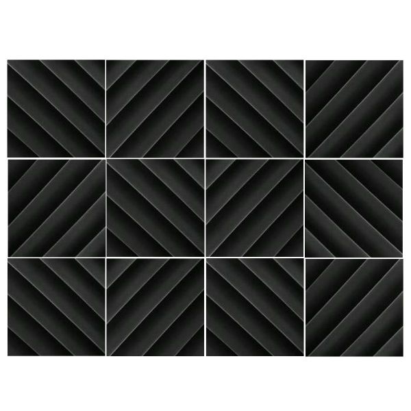 Echo-Less Diagonal Acoustic Foam Panel - Grey (12 Pack)