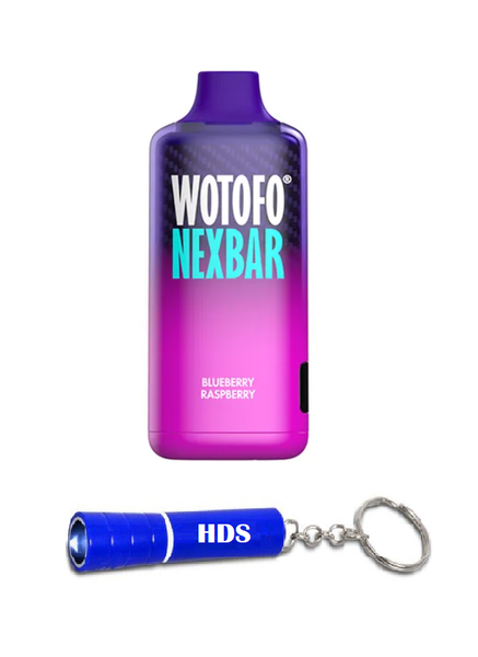 Wotofo Nexbar 10k 50mg Disposable Vape - Blueberry Raspberry with HDS Torch