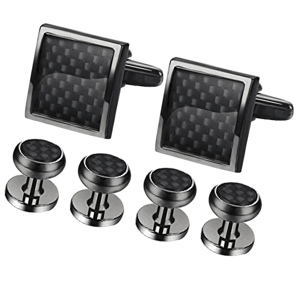 Dress Shirts Men Tuxedo Studs Cufflinks Buttons Men's Collar Cuff-Link - 6 Piece