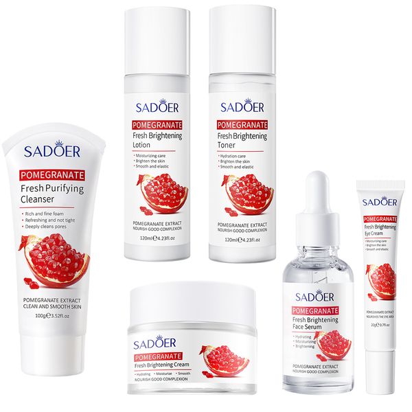 6 PCS Skin Care Kit Pomegranates Gental Hydration and High Moistturizing