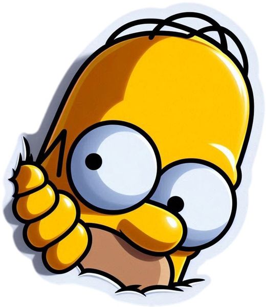 Homer Simpson Car Window Decorative Sticker 3D Peeking Character Stickers