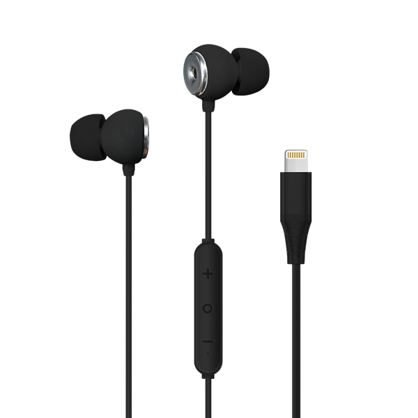 Helix Apple Ultrabud Earphones with Lightning connector, microphone, Black