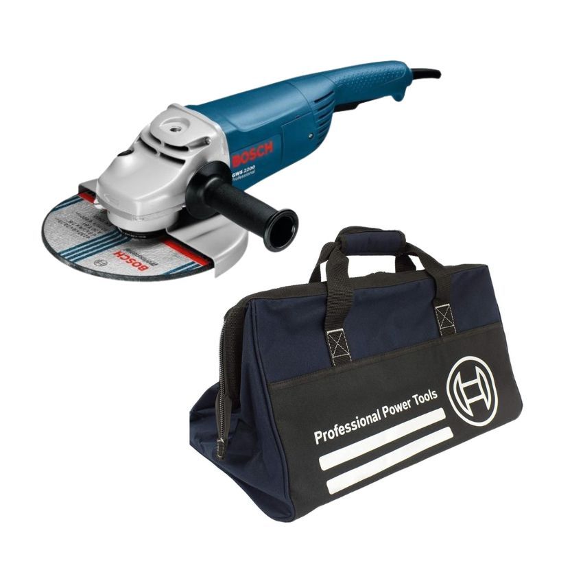 Bosch - Angle Grinder GWS 2200-230 - (2200W) with Heavy Duty Tool Bag