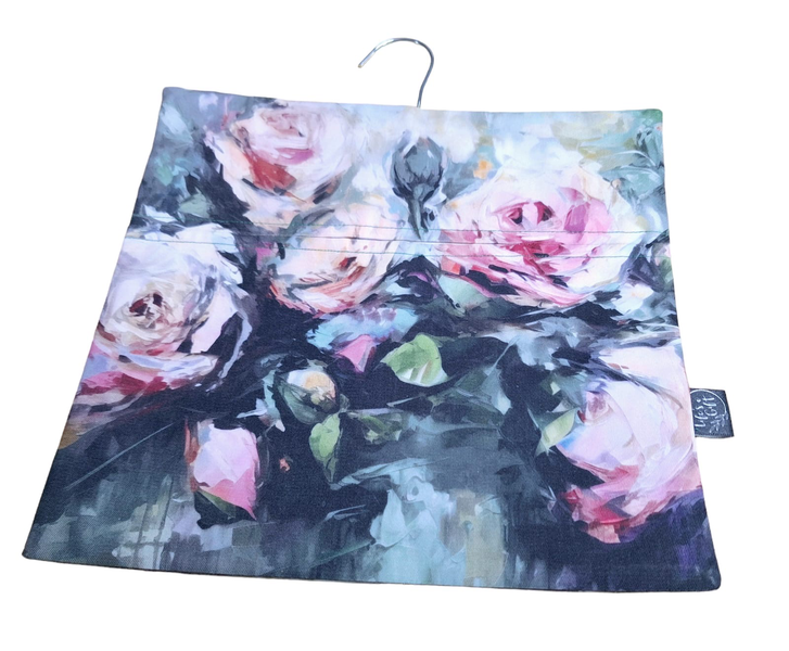 Laundry Peg Bag - Soft Pink Roses and Leaves
