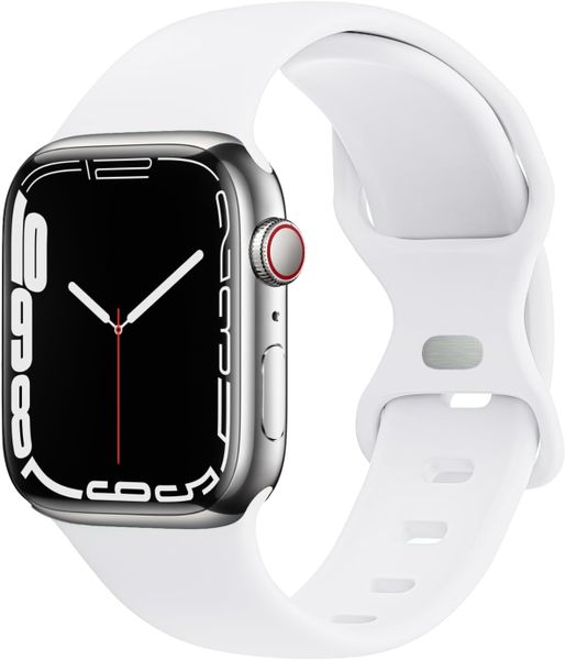 Flexible Silicone Hypoallergenic Watch Band Compatible With Apple - White