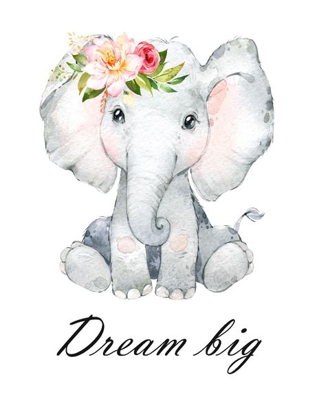 Little Leila - Elephant with Floral Print - a3