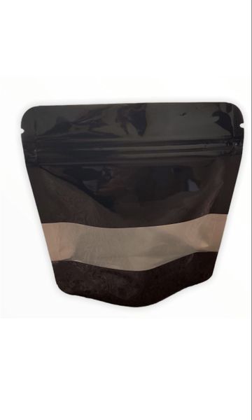 Stand Up Resealable Pouch Bags - Pack of 50 130mmx 150mm Black