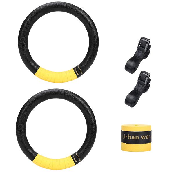 Gymnastics Rings with 4M Adjustable Straps for Home Gym Workout Device