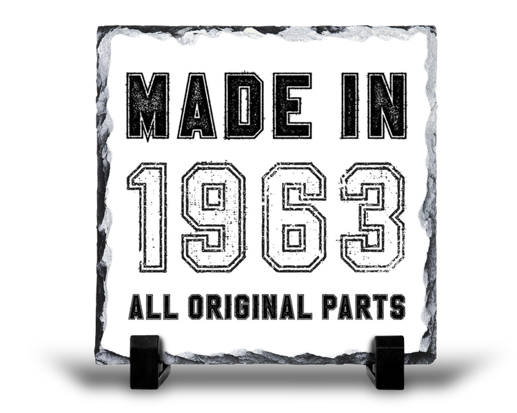 Made In 1963 All Original Parts 60th Birthday For Him Gift Rock Slate