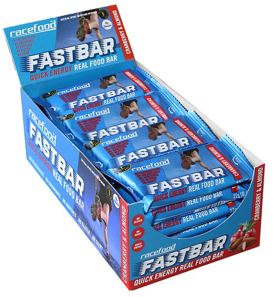 Racefood Fastbar Cranberry &amp; Almond - 20 x 22g Bars