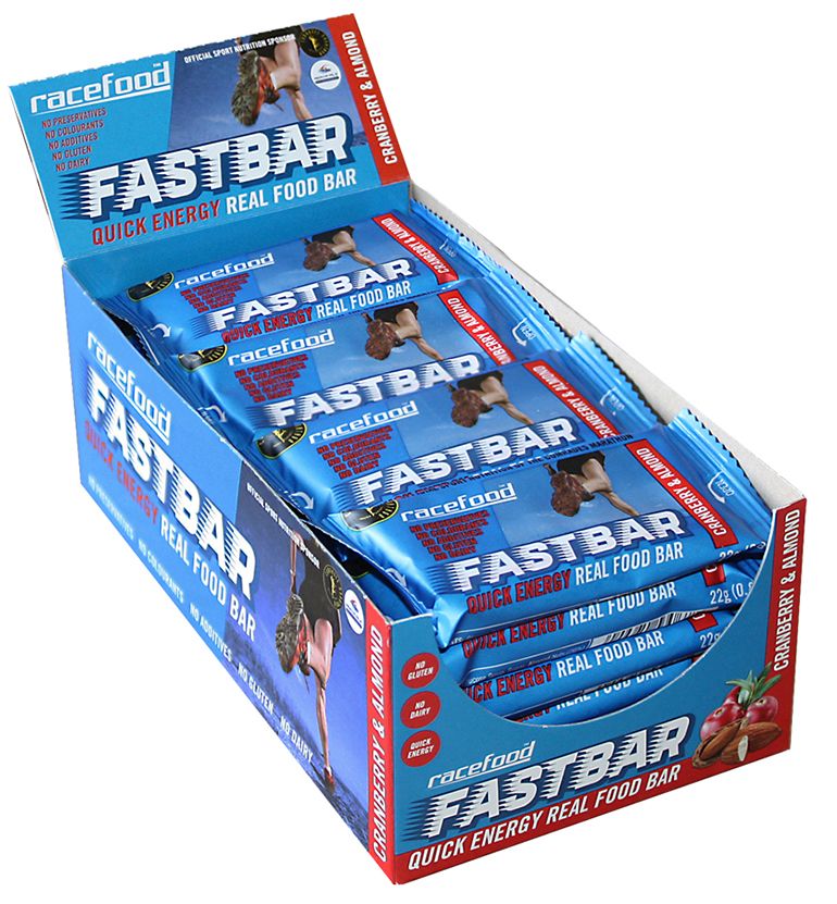Racefood Fastbar Cranberry & Almond - 20 x 22g Bars