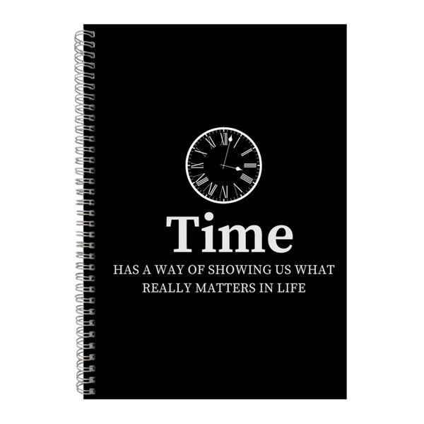 Time A4 Notebook Spiral Lined Motivational Sayings Graphic Notepad Gift 135