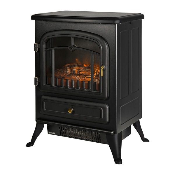 Authentic 1850w Electric Fireplace Heater - Realistic 3D Flame &amp; Energy Saving