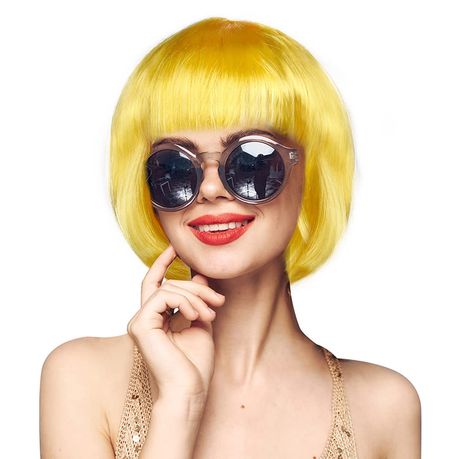 DHAO Short Bob Hair Wigs Colorful Halloween Cosplay Costume Wig