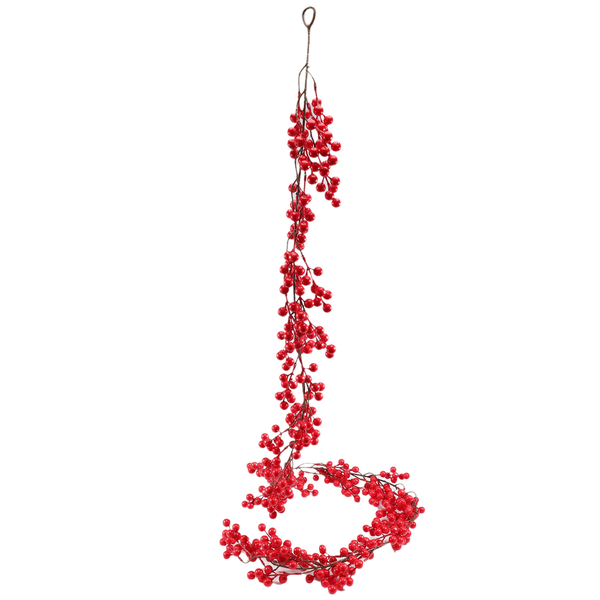 6.39FT Red Berry Christmas Garland,Flexible Artificial Berry Garland for Fi