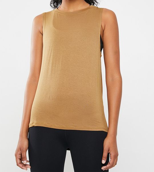 Women's Superbalist Back Drape Sleeveless Vest - Tan