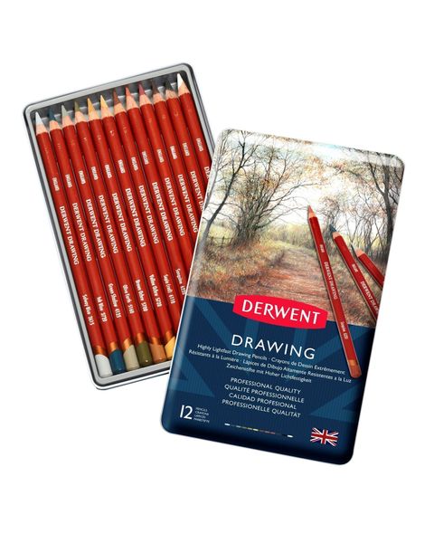 Derwent Drawing Pencil - Tin of 12