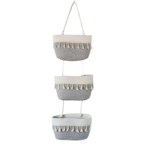 3 Tier Hanging Basket Wall Basket Wall Hanging Organizer Bag