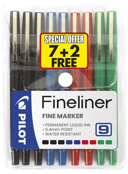 Pilot Fineliner Pens (Wallet of 9 Colours)