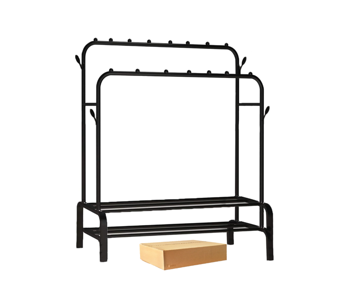 SamMag Biz Clothes Hangers with Double Shelf - Space-Saving Elegant Design