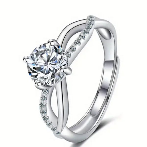 1ct Simple Genuine Moissanite Ring