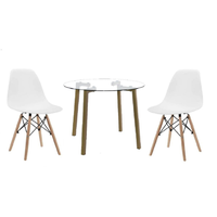 Dining Table With 2 Chairs White - 3 Piece