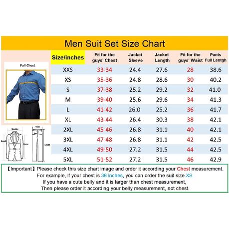 Mens suit size on sale 34