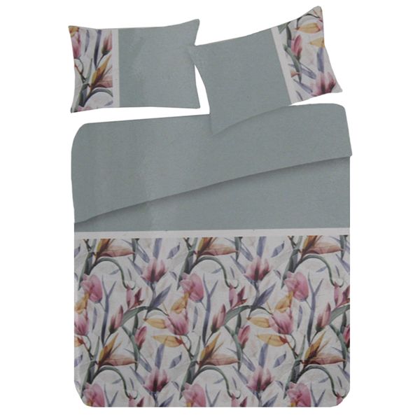 Velvet Embellished Duvet Cover Set - Fuschia