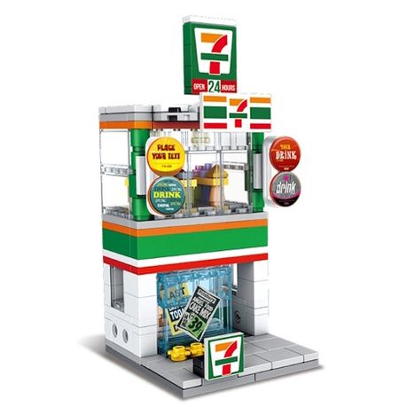 Panlos Brick Street View Series - 7-Eleven - 256pcs (15.5cm Tall) Image