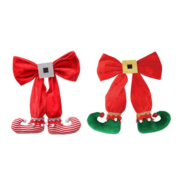 Elf Feet Hanging Christmas Tree Bow Elf Boots Pendant Hotel Atmosphere Layo