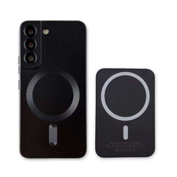 COMBO | Samsung S22 Magnetic Silicone Cover with Magsafe Battery Pack