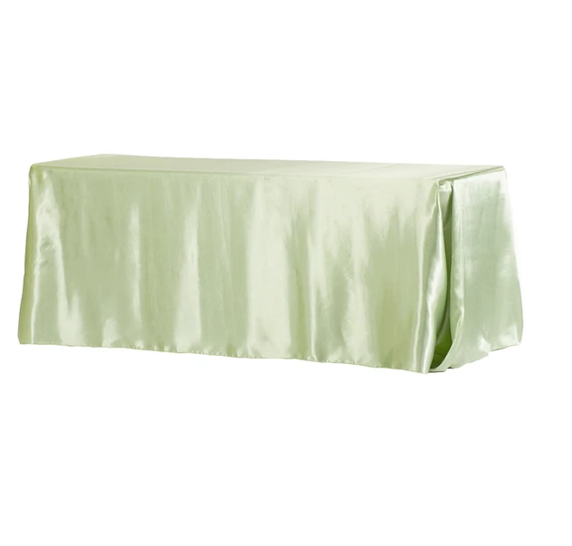 Satin Rectangular Tablecloth 3.3 x 2.3m -Sage