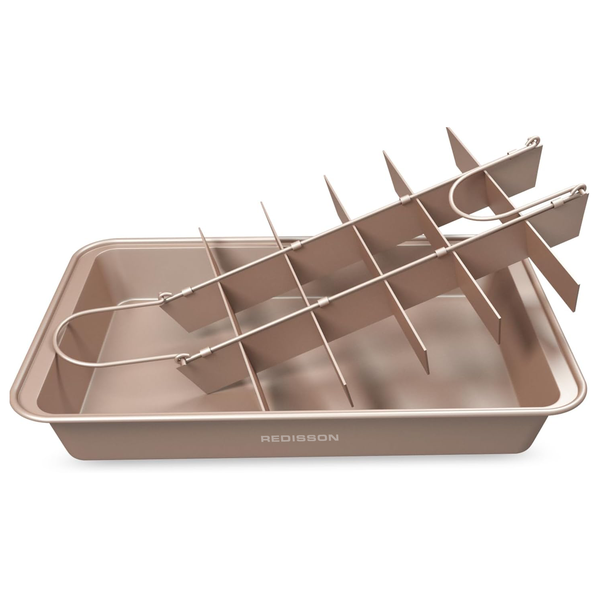 Brownie Pan with Dividers with Cutter Rectangular Cake Non-stick Baking Pan