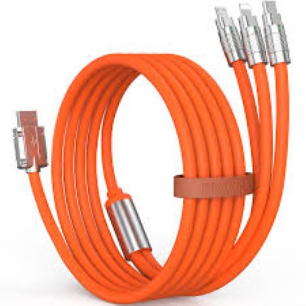 3 in 1 Fast Charging Orange Cable