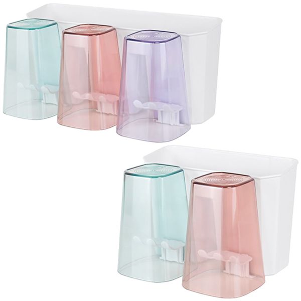 Beauty Wall Mounted Toothbrush Holders &amp; Cups Set of 7
