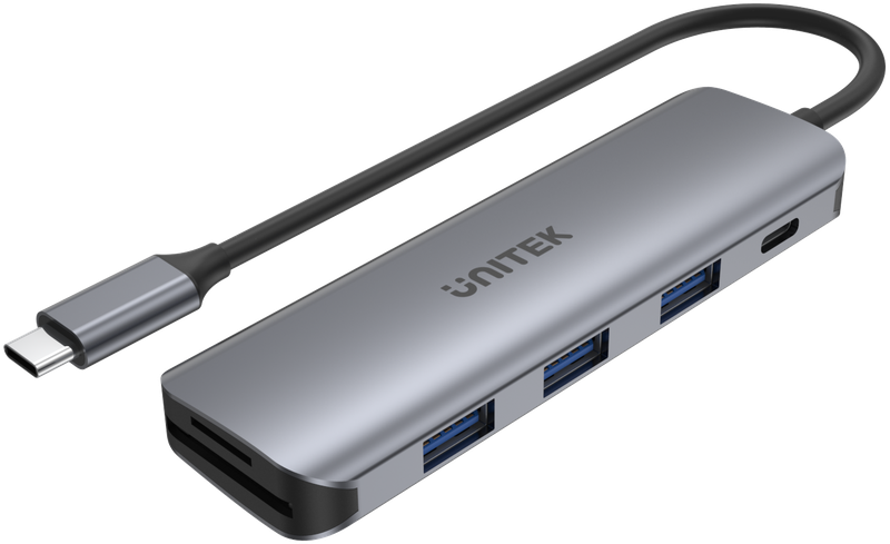 uHUB P5+ 6-in-1 Type-C Hub with 100W Power Delivery and Dual Card Reader