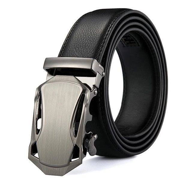 IPSTYLE Business Men Belt Metal Buckle Belt High-Quality Leather Soft Belt