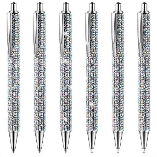 6Pcs Cute Pen Bling Diamond Pens Christmas Rhinestones Crystal Pens B