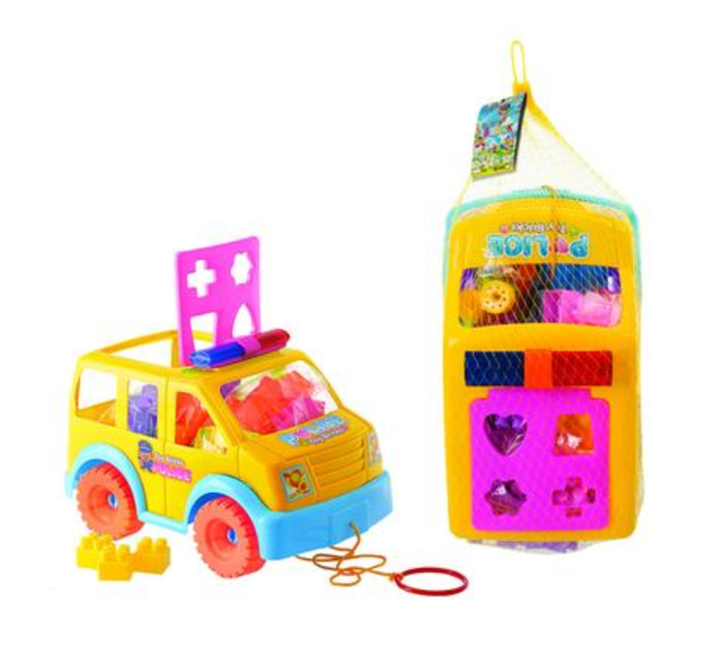 Police Car Storage Building Blocks (66 Piece)