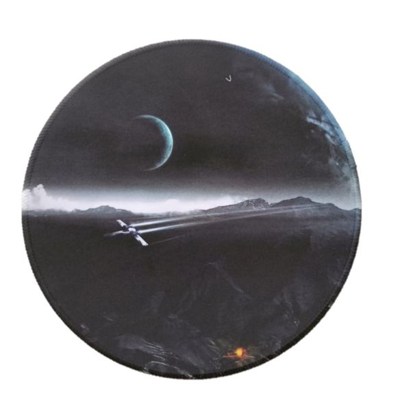 Round Mouse Pad - Dark Rocky Planet