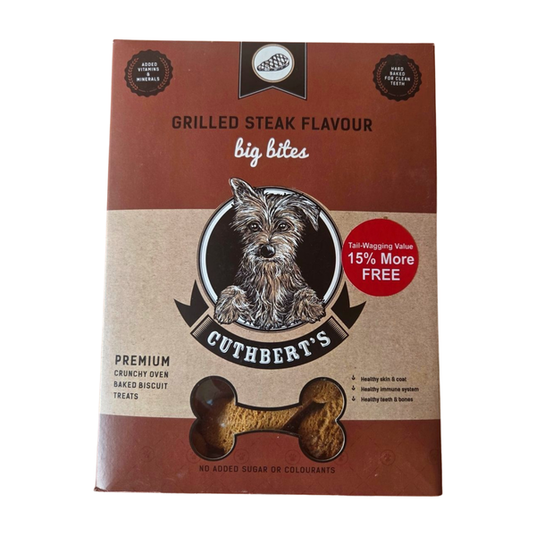 Cuthbert's Grilled Steak Flavour Big Bites Dog Biscuits Treats 1KG