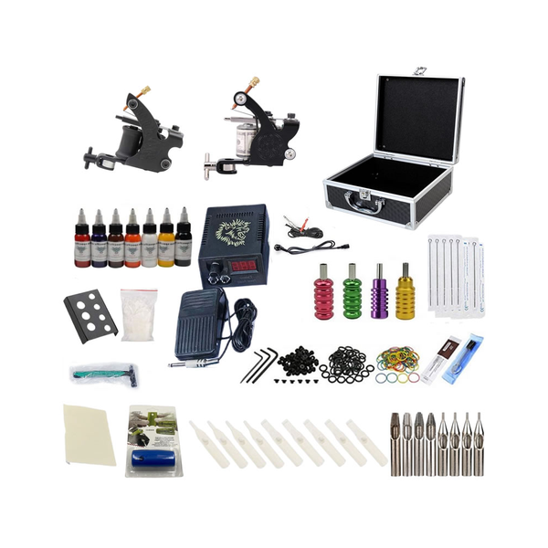 Professional Double Gun Coils Machine Liner Shader Tattoo Kit
