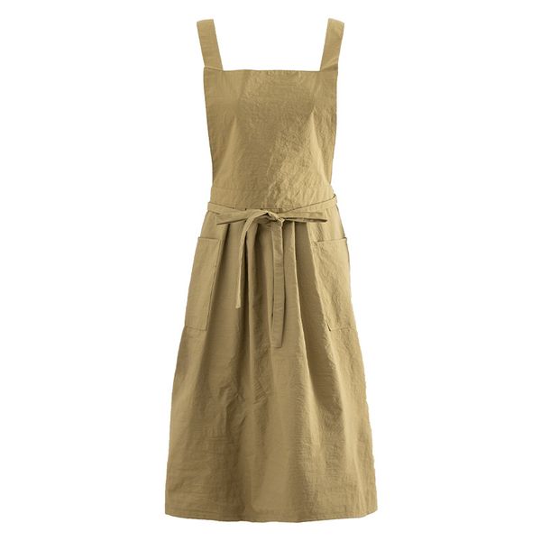 Women's Japanese Kitchen Simple Apron - Khaki