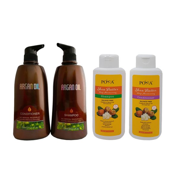 Moroccan Argan Shampoo &amp; Conditioner 750ml &amp; POSA Shampoo Conditioner 385ml