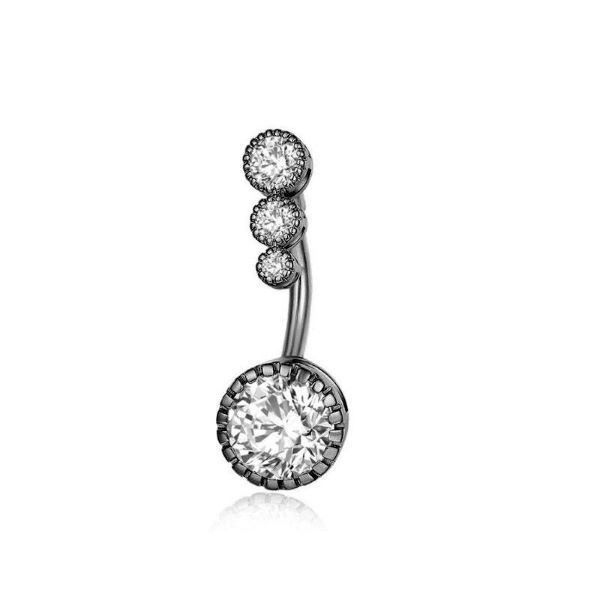 YALLI Black and Silver Crystal 925 Sterling Silver Belly Ring Piercing Shop Today. Get it