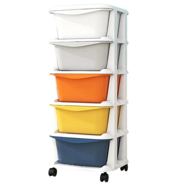 Decor Five Layer Multi-Coloured Storage Cabinet With Wheels - 89cm