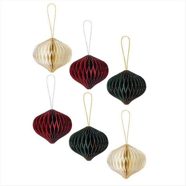 Xmas Paper Honeycomb Hanging Decoration New Year Christmas Tree Hanging Orn