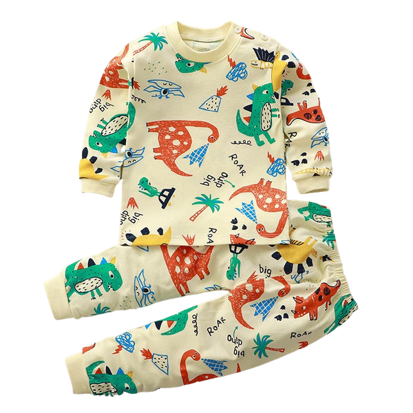 Boys Winter Long Sleeve Cotton Pyjamas/Sleepwear - T-Rex