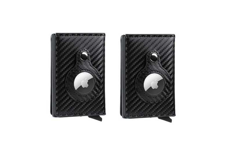 Carbon Fiber-RFID Minimalistic Pop-Up AirTag Card and Bill Holder- 2 Pack
