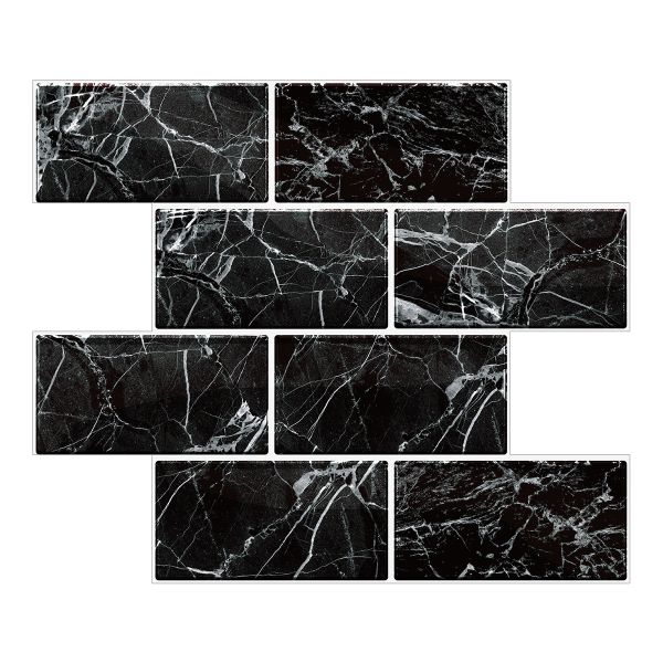 10 Sheet Subway Tiles Peel and Stick Backsplash - Grey White - Thicker Design